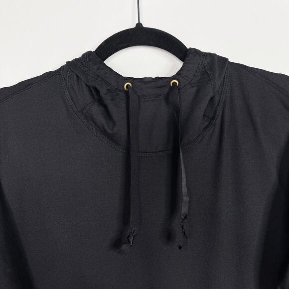 Alala Small Black Mesh Pieced Hoodie Long Sleeve Athleisure Sweatshirt Hood - Picture 5 of 10